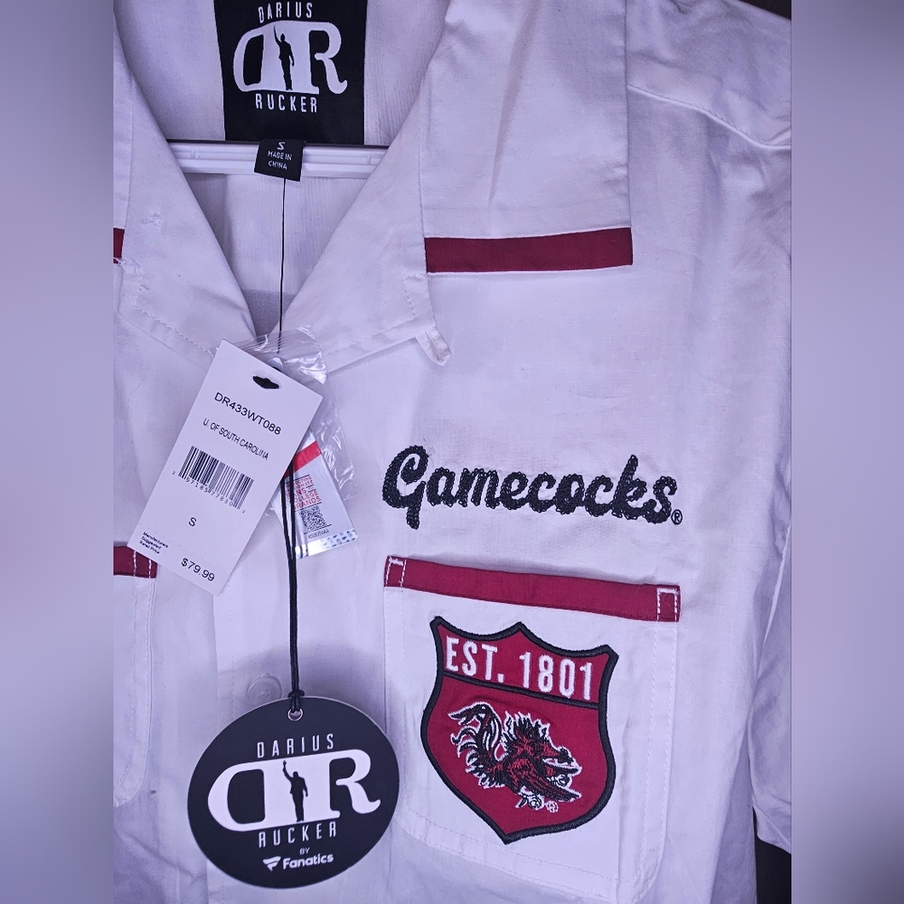 NWT USC Gamecocks Darius Rucker Fanatics Specialty Mens SM White Bowling Shirt